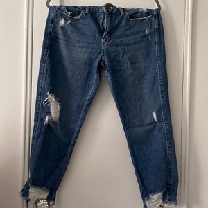 JBD Cropped Ripped Jeans